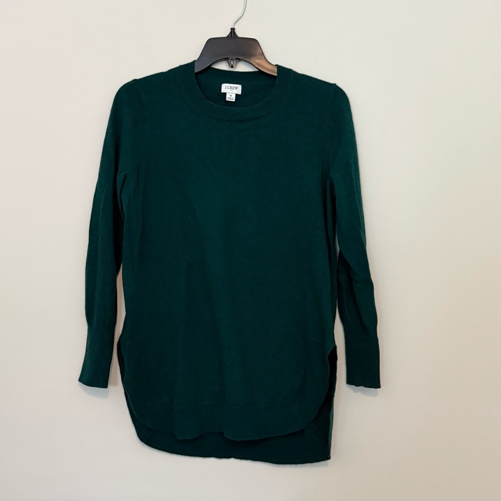 J. Crew Dark Green Crew Neck Sweater